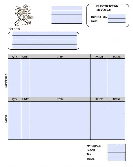 Electrical Contractor Invoice Templates